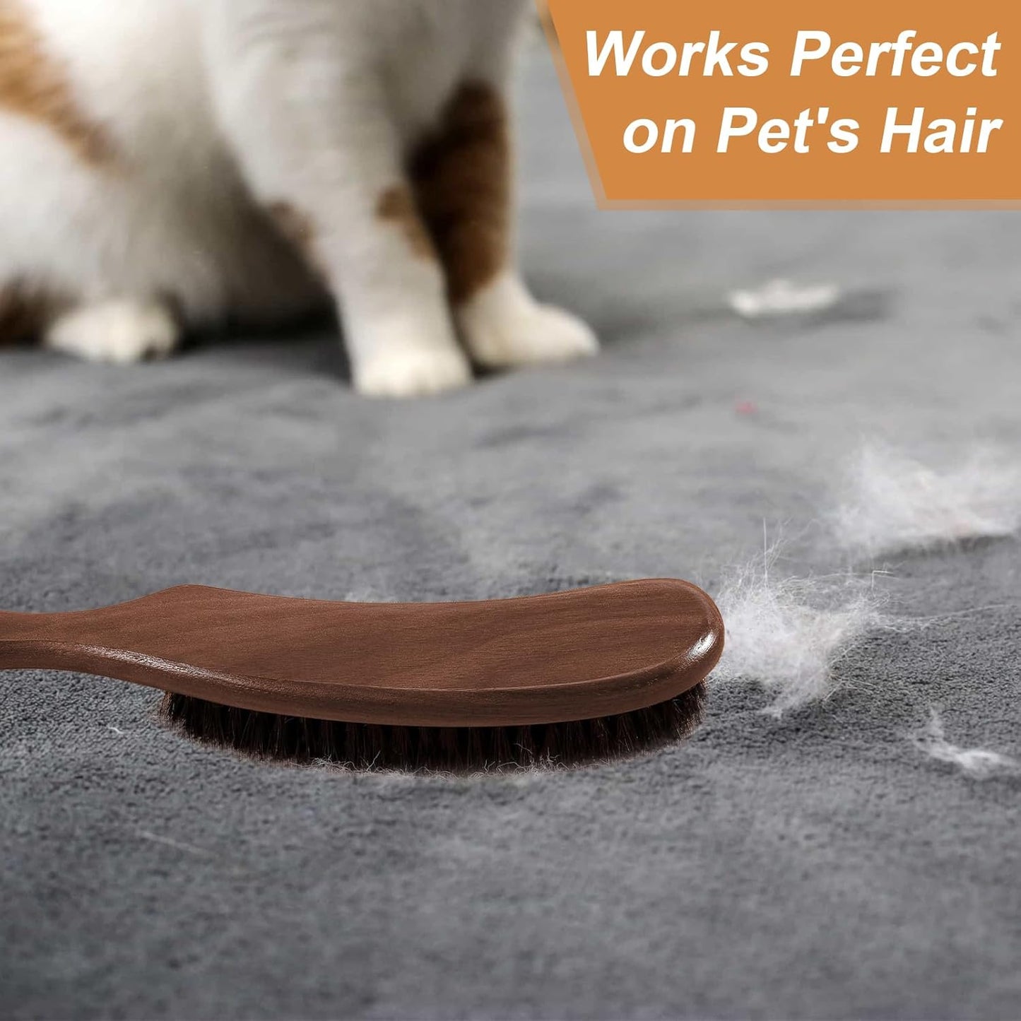 Wood Felt Brush,Large Black Walnut Wood Handle Boar Bristle Lint Brush,Suitable for Felted Hats, Suits,Cashmere,Wool,Velvet,Suede and Pet Hair for Men