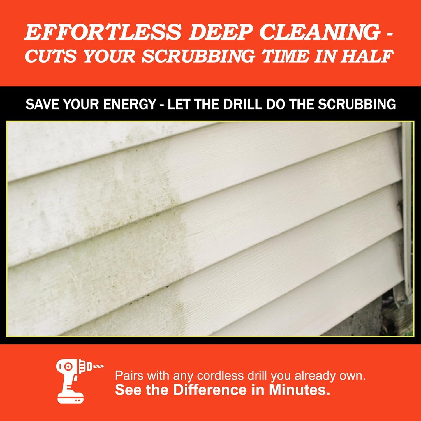 Drillbrush Heavy Duty Stiff Bristle Brush Kit – Power Scrubber Attachment for Concrete, Brick, Siding, Stone, Driveways, Fireplaces, Hard Water Stains, Gravestone & Cemetery Headstone Cleaning Brushes