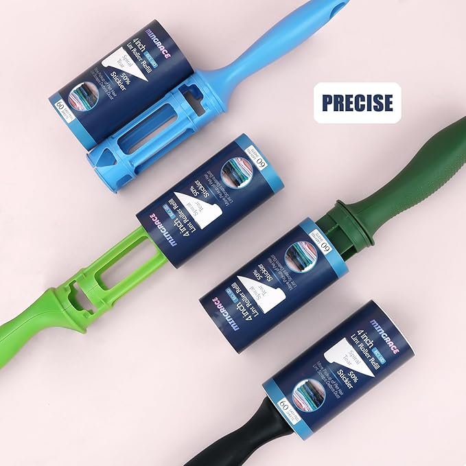 4 inch Lint Roller Refills Only Compatible with Evercare Extra Sticky Pet Hair Remover Lint Rollers, 50% More Pickup, 60 Sheets Each Refill, 6 Pack, 360 Sheets Total (1 1/2'' Inside Dia.)