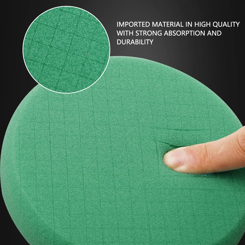 Green Heavy Cut Pad, Buffing Polishing Pads, SPTA 3Pcs 6.5 Inch Face for 6 Inch 150mm Backing Plate Compound Buffing Sponge Pads for Car Buffer Polisher Compounding, Polishing and Waxing -FPTSS6G-3