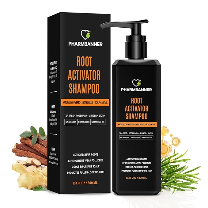 Root Activator Shampoo for Men and Women – Rosemary & Boiton Hair Growth Shampoo for Thinning Hair, Hair Loss & Scalp Health – Natural Herbal Formula with Cooling Sensation – Sulfate-Free – 10.1 fl oz