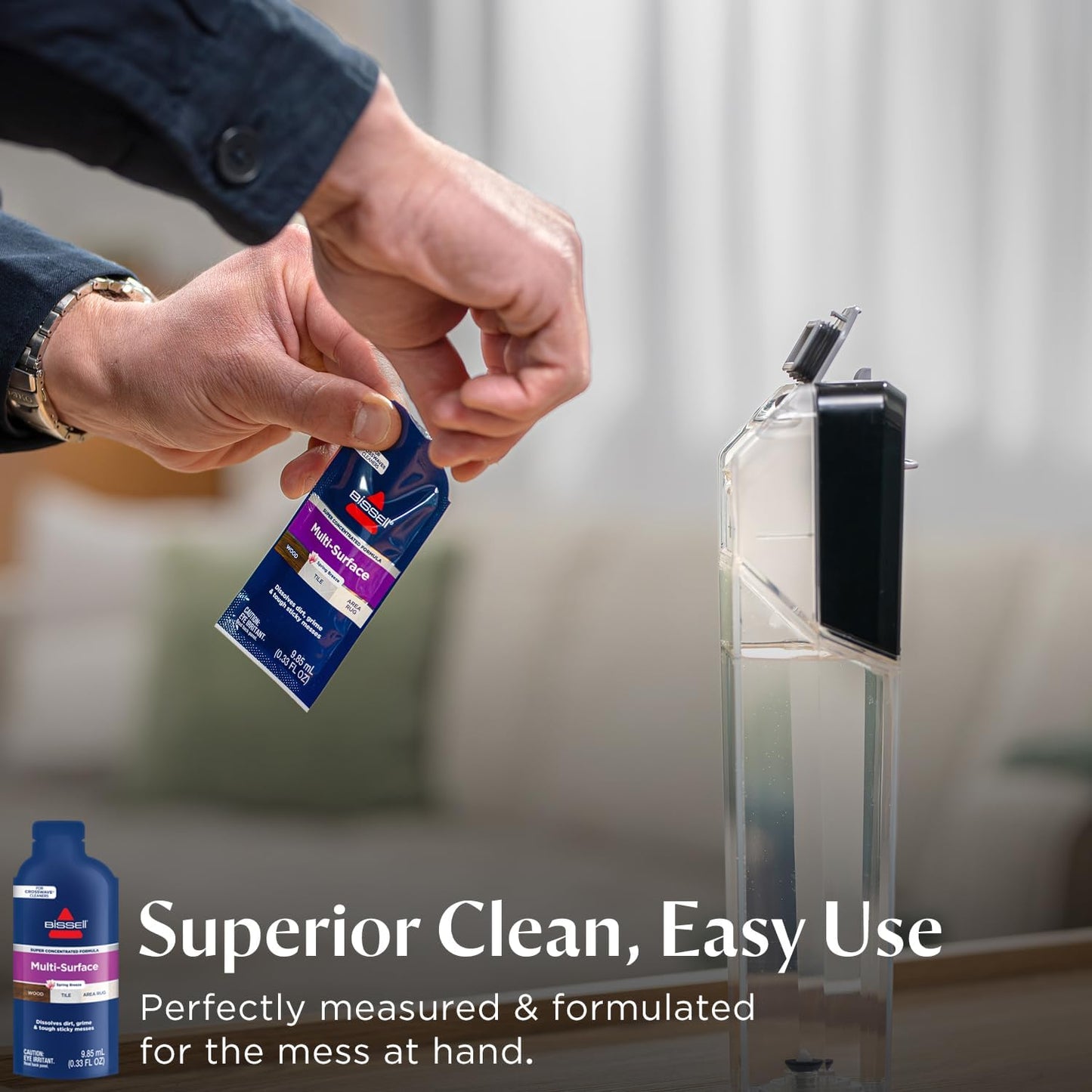 BISSELL NEW Multi-Surface Super Concentrate Cleaning Formula for Hard Surface and Area Rug Cleaners, 14 Super Concentrate Pouches