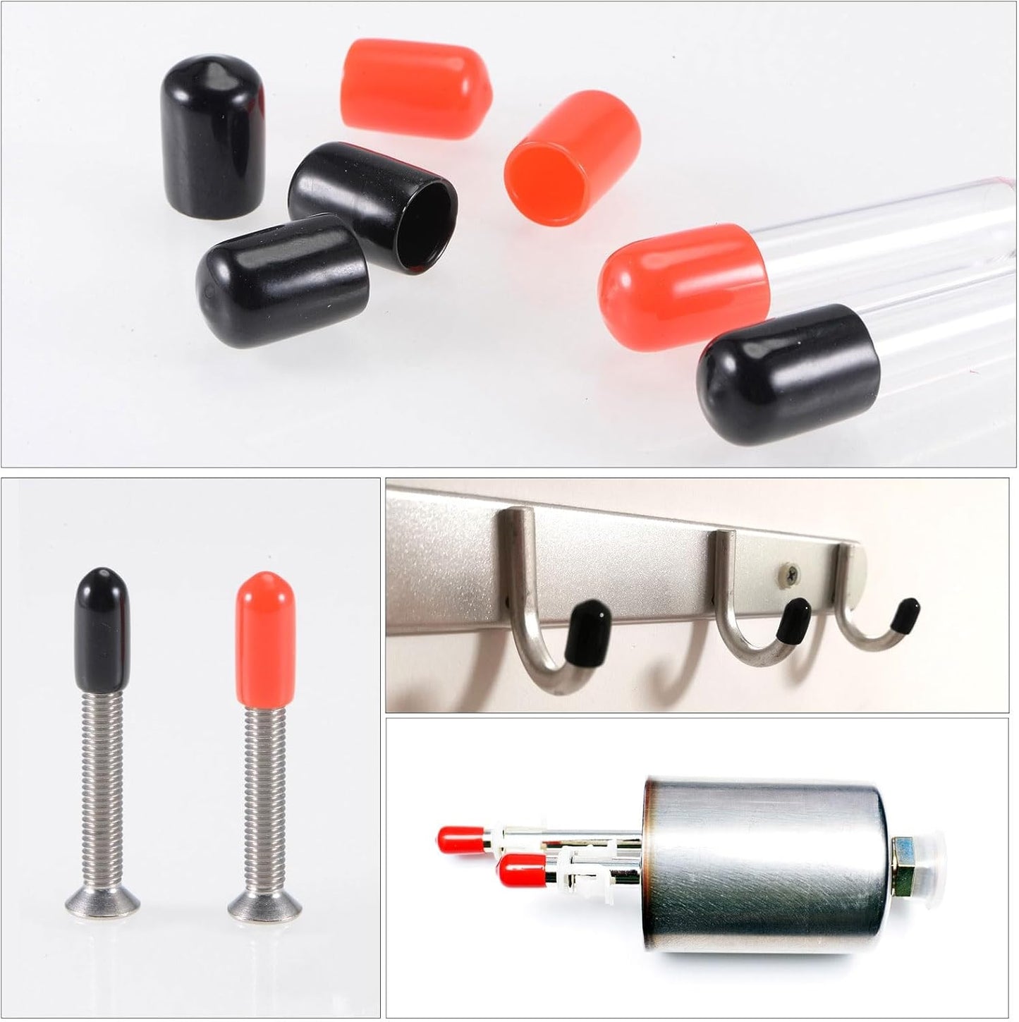 uxcell 20pcs Rubber End Caps 50mm(2") ID Vinyl Round Tube Bolt Cap Cover Thread Protectors Dark Grey