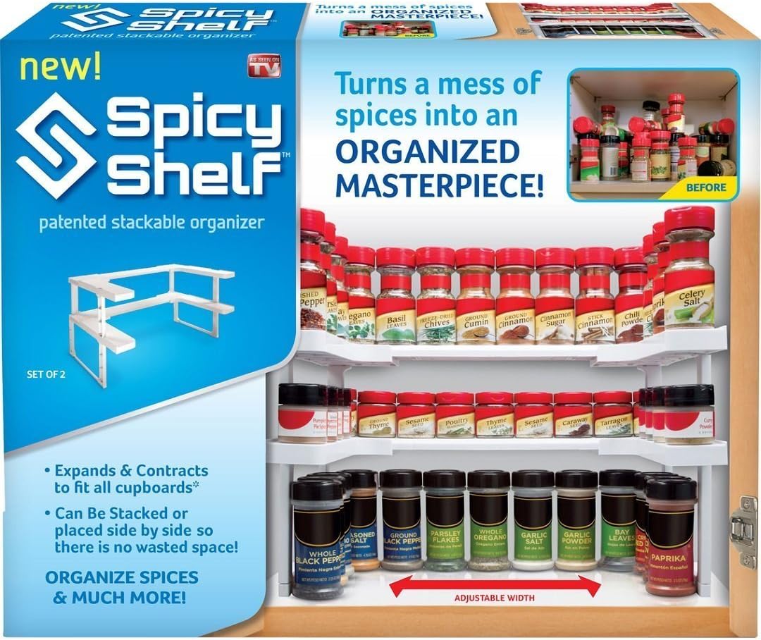 Spicy Shelf Patented Spice Rack and Stackable Organizer