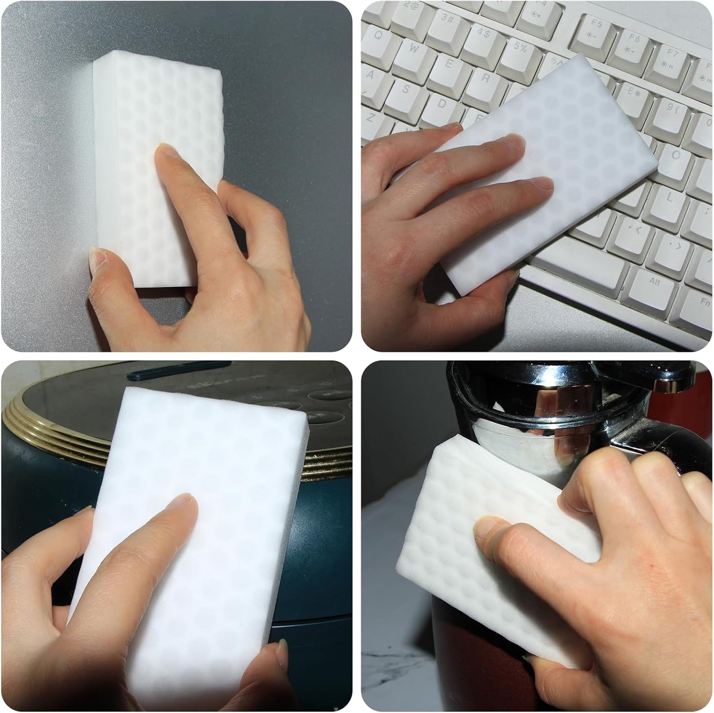 Sponge Eraser 50 Pack 2X Density and Long Lasting Melamine Sponges for Kitchen Bathroom Multi Surface Power Scrubber Foam Cleaning Pads - Bathtub, Floor, Baseboard, Bathroom, Wall Cleaner