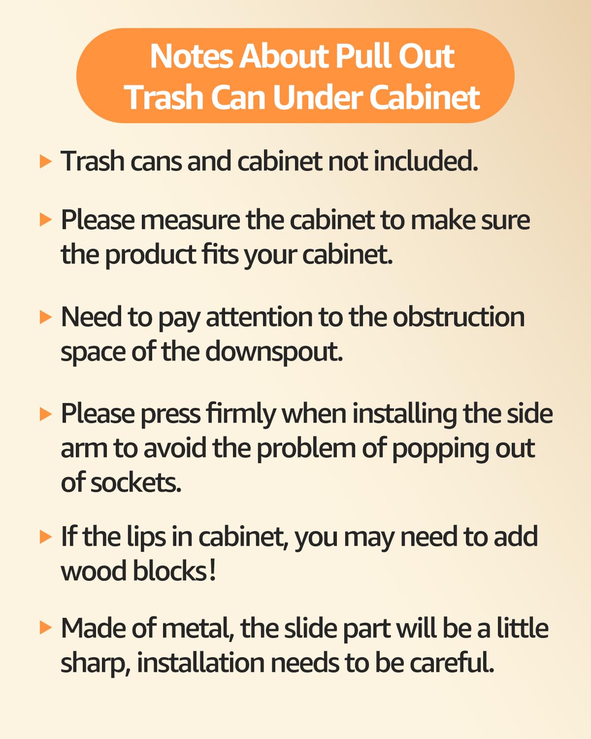 Pull Out Trash Can Under Cabinet，Heavy Duty Slide-Out Cabinet Kit, Adjustable Cabinet Trash Can Organizer, Under Sink Trash Can Shelf for Kitchen (Not Include Can)