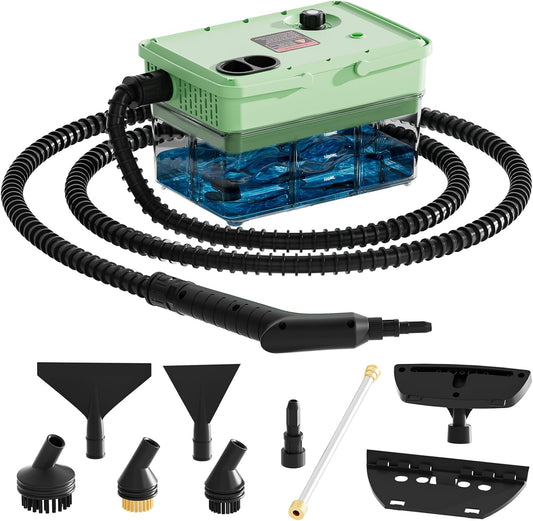 Handheld Steam Cleaner 2500W,10s Fast Heat-Up & 50.73OZ Large Tank,Pressurized Portable Steamer with 9 Accessories for Home,Car,Kitchen,Bathroom,Floors,Grout,Tile,Upholstery