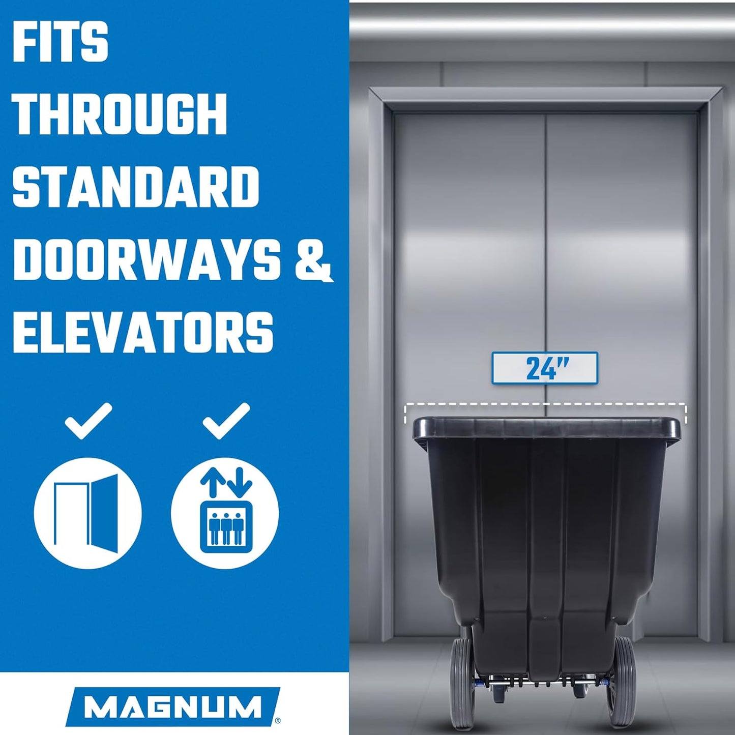 Magnum Tilt Truck, 1/2 Cu. Yd. Capacity Dump Cart with Non-Marking 12” Wheels & 5” Casters for Handling, Transporting on Construction Jobsites, 750 lbs, Trash Cart with Wheels DUC12T-NM-04PK (4-Pack)