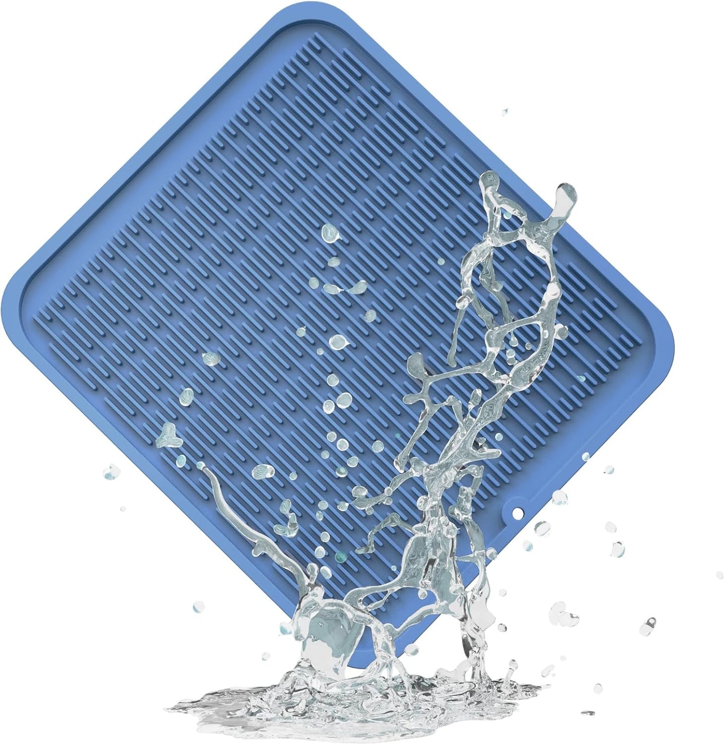 ZLR Silicone Dish Drying Mat for Kitchen Counter, Eco-Friendly Fast Dry Dish Mat, Easy Clean Multi Usage Drying Matt, Heat Resistant Trivet, 16" x 18" XL, Lichen Blue