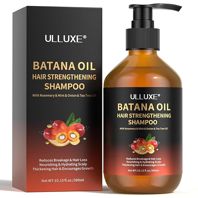 Batana Oil Hair Growth Shampoo, Strengthening Regrowth Shampoo for Men & Women with Thinning Hair & Hair Loss, Infused Rosemary, Mint Oil Nourishes Scalp, Sulfate Free for All Hair Types, 10.15 fl.oz