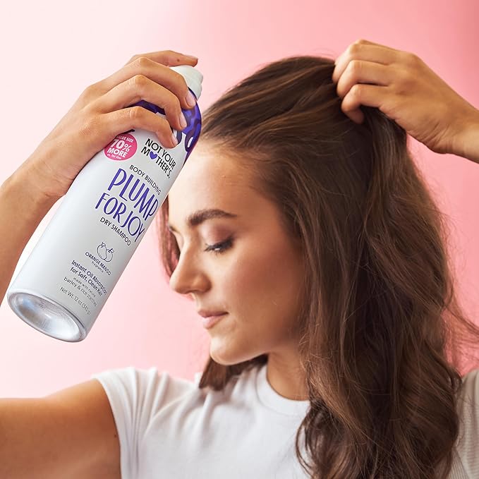 Not Your Mother's Value Size Plump for Joy Jumbo Dry Shampoo (2-Pack) - 12 oz Each - 70% More to Instantly Absorb Oil and Build Body - Orange Mango - For All Hair Types