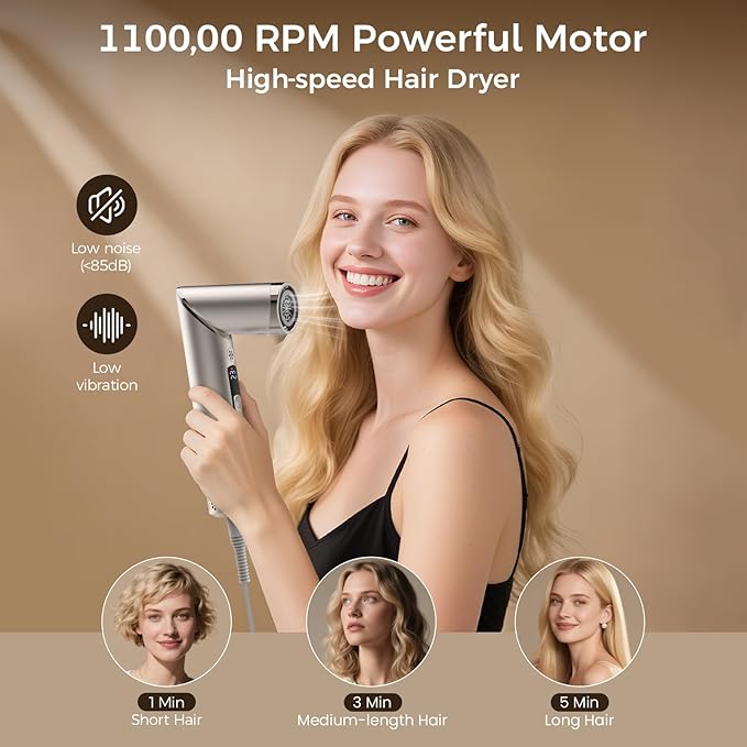 Hair Styler Hot Air Styler - Fast Drying No Heat Damage Ionic Blow Dryer Brush for Women Volumizing, Curling, Straightening, Frizz-Free Multi-Styler