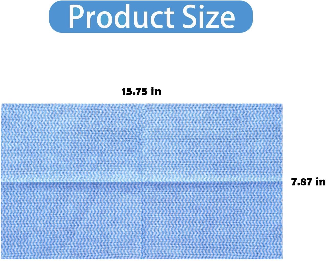 Disposable Cleaning Cloths Multi-Purpose Heavy Duty Disposable Dish Cloth Dish Rags for Kitchen, 7.87 x 15.75 inches -100 Counts/Pack,Blue