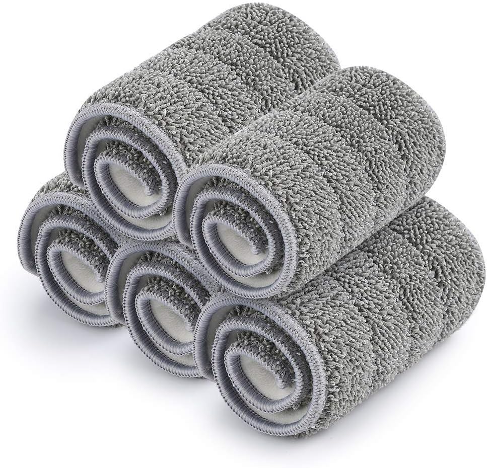 Bulletproof Microfiber Mop Replacement Heads - 5 Pack Washable Pads for Floor Cleaning Compatible with Tethys,Joy Moop & Most 11” - 13” Flat Squeeze Mops for Wet/Dry Mopping, Sanitizing, Scrubbing