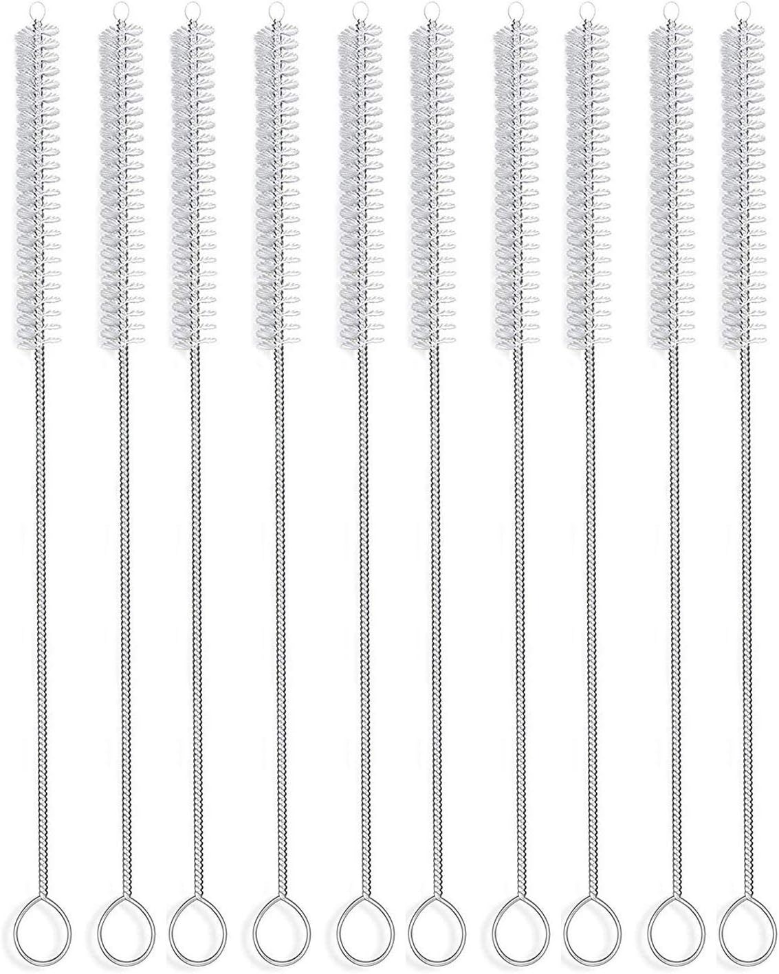 Straw Brush, Nylon Pipe Tube Cleaner 8.2-ihch X 2/5-inch Set of 10