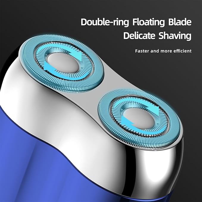 New Model Mini Dual-Head Electric Shaver, Upgrade Pocket Shaver, Washable Double Head Razor, USB Electric Mini Portable Razor, Rechargeable Waterproof Compact Electric Shaver(Four Color) (Gray)