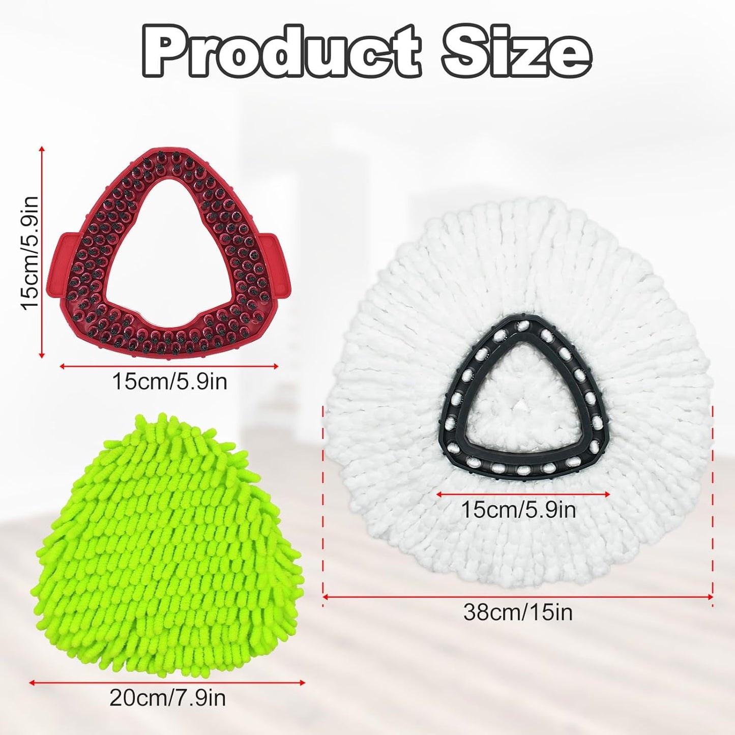 Mop Heads Replacement for Ocedar, Mop Replace Head for Ocedar EasyWring 1 Tank, Microfiber Spin Mop Refills, Include 4 Spin Mop Replacement Head Deep Cleaning Machine Washable with 2 Scrubber Mop Head