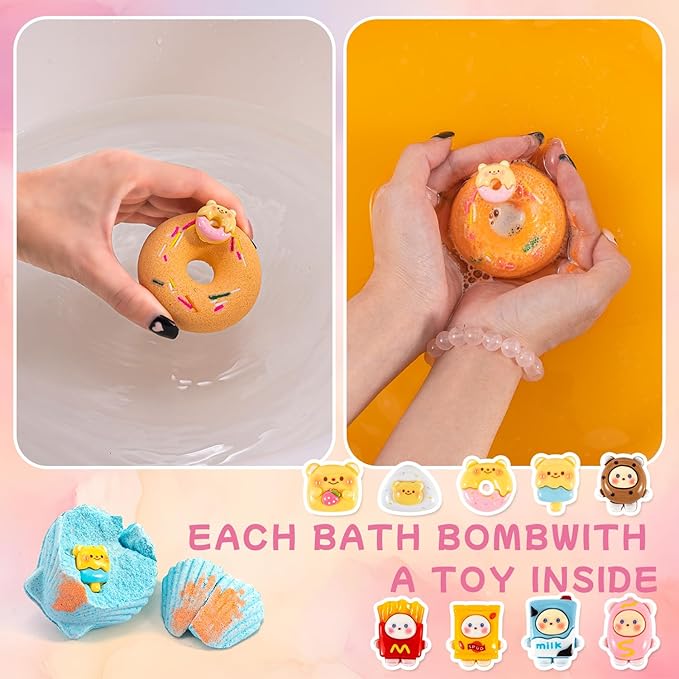 9XXL Bath Bombs Gifts Set, BusyMouth 9pc Kids Bath Bombs with Surprise Toys | Non-Toxic Bubble Bath | Birthday Gift Set for Girls & Boys Ideal Gift for Mother's Day Valentines