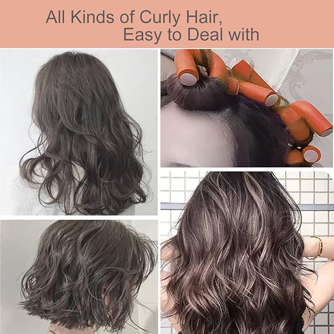 Flexible Hair Curlers, 38 PCs 9.45" Soft Foam Twist Rods for Long Hair, No Heat Overnight Curls & 2 Steel Pintail Combs
