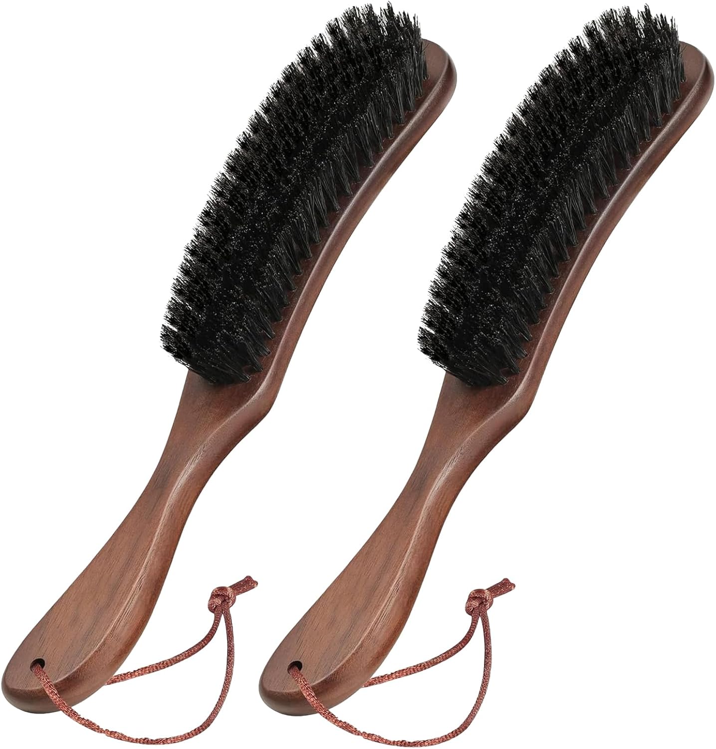 2 PCS Wood Felt Brush,Large Black Walnut Wood Handle Boar Bristle Lint Brush,Suitable for Felted Hats,Suits,Cashmere,Wool,Velvet,Suede and Pet Hair for Men