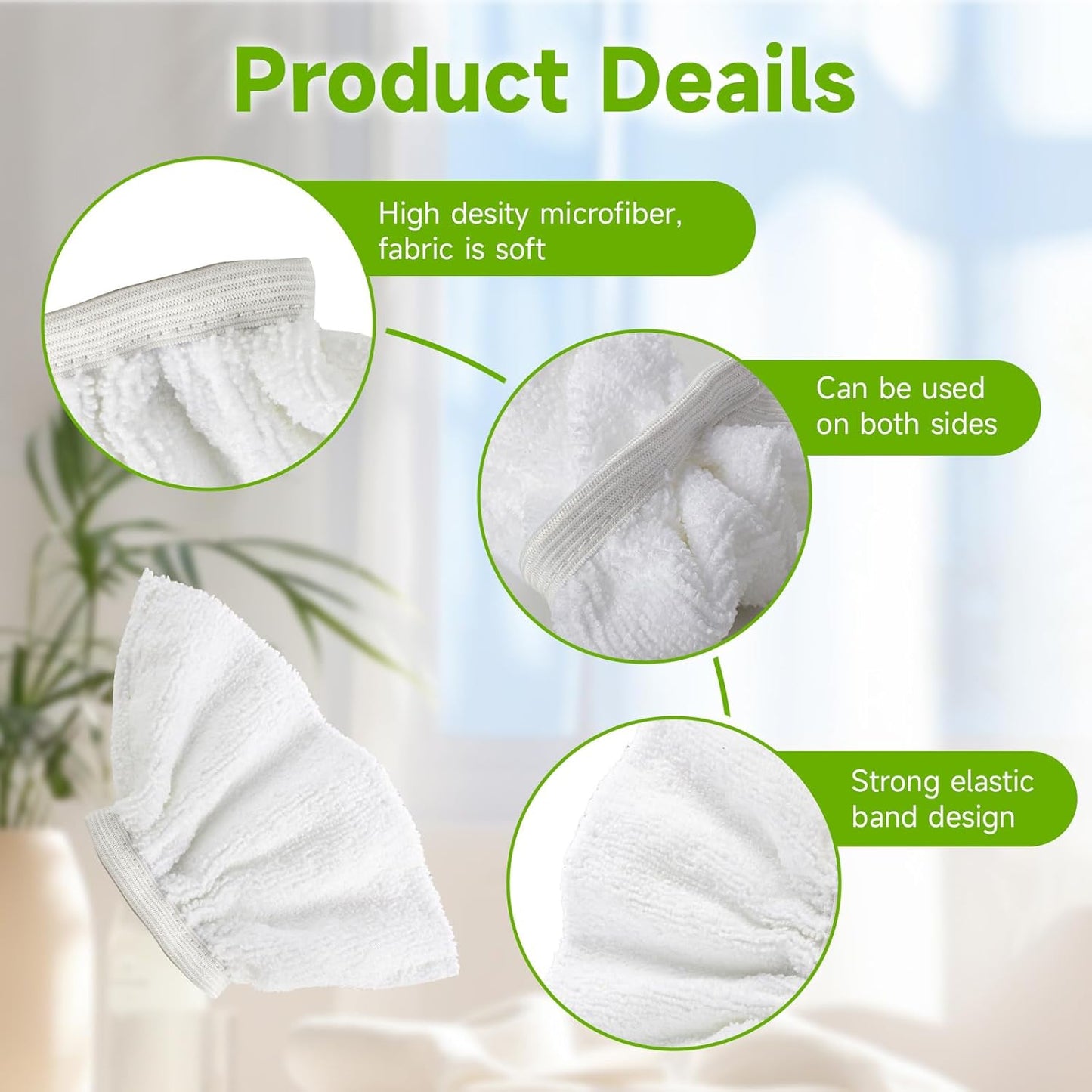12 Pack Handheld Steam Cleaner Pads Replacement Bissell Steam Shot, Dupray, Comforday, PurSteam, Wagner, Spraytech, McCulloch Handheld Steam Cleaner Fabric Attachment, Universal Washable Steam Mop