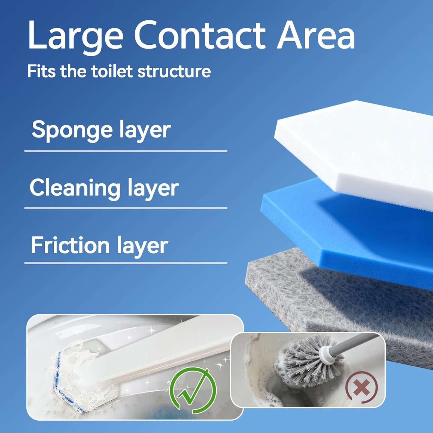 Aimery 40 Count Blue Disposable Toilet Bowl Wand Refills – Easy Clean & Fresh Bathroom