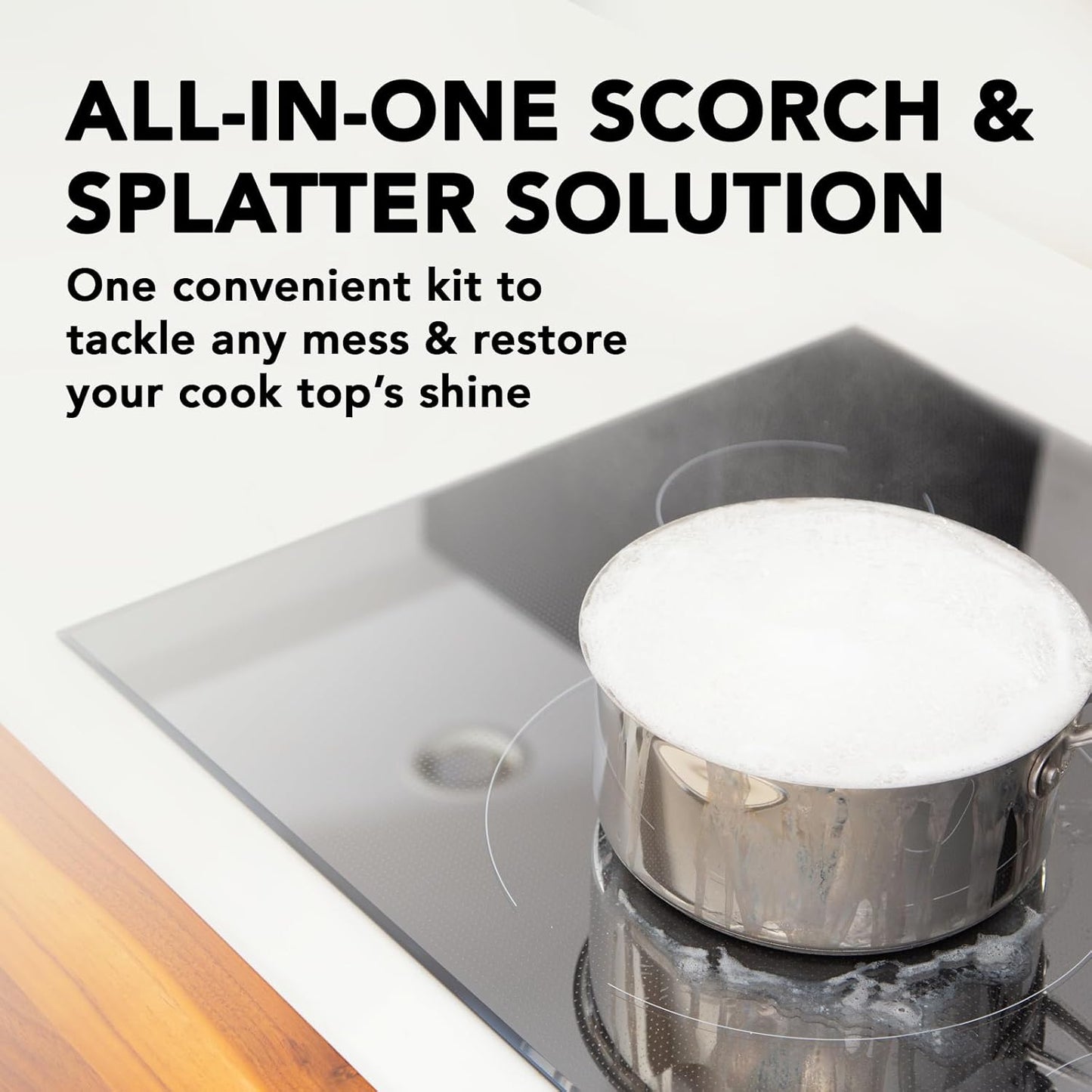 Weiman Cooktop and Stove Top Cleaner Kit - Glass Cook Top Cleaner and Polish 10 oz. Scrubbing Pad, Cleaning Tool, Razor, Scraper