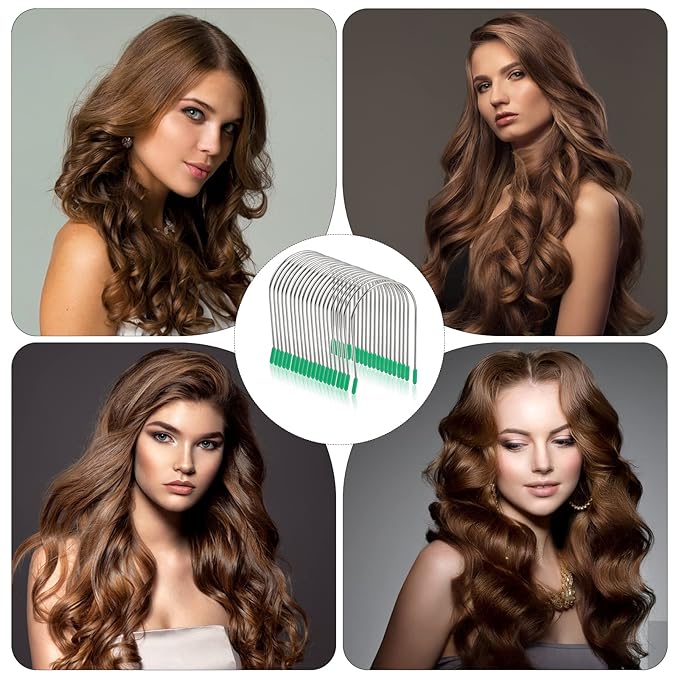 20 Pieces Hair Curler Clips and Replacement Pins Kit, Large Securing Pins for Electric Rollers, Portable Travel Roller Set, 1¾ Inches