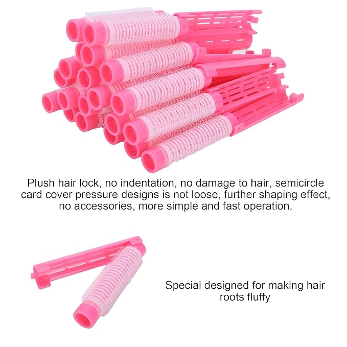 Fluffy Korean Root Perm Rods, 20pcs/set Hair Curling Rollers for Salon or DIY Styling, with Hairdressing Tools Kit (Pink)