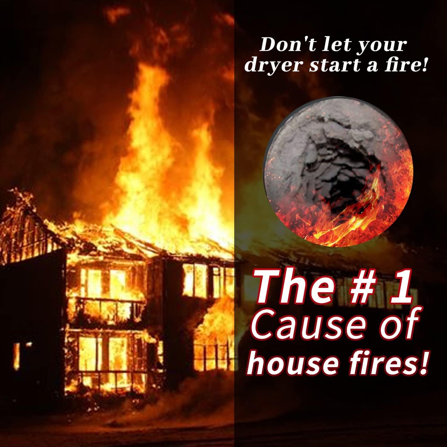 HOKLNUSE Dryer Vent Cleaner Kit Chimney Sweep Cleaning Tools Pellet Stove Cleaner Kit Air Dryer Duct Fireplace Brushes for Easy Lint Cleaning with 4" and 6" Brush Heads (Heavy Duty, 30Feet)