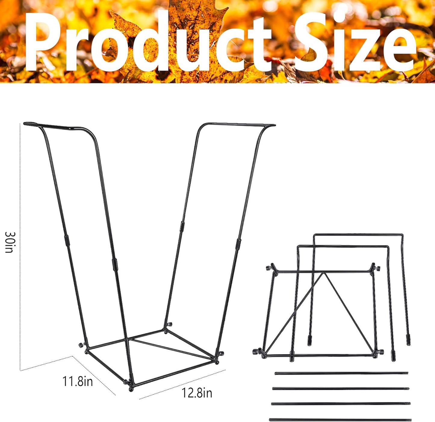 1pc Metal Trash Bag Holder - Garbage Bag Holder Frame Holds 30-45 Gallon Plastic Bags-Multi-Use Outdoor Leaf Bag Stand for Yard Camping Garden Lawn Party Supplies