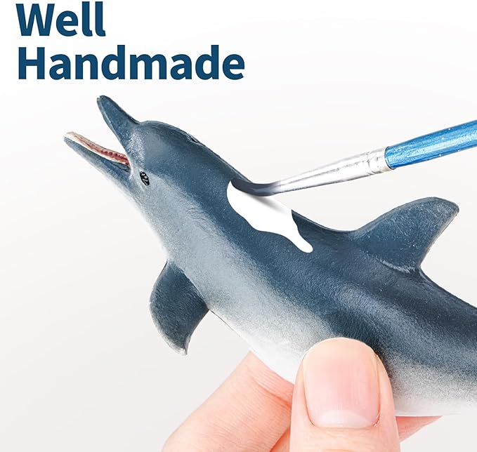 10PCS 5" Sea Animal Toys for Toddlers, Bath Ocean Animal Whale Shark Figurines Toys for Kids, Cake Toppers Birthday Party Favors & Gifts for Boys & Girls