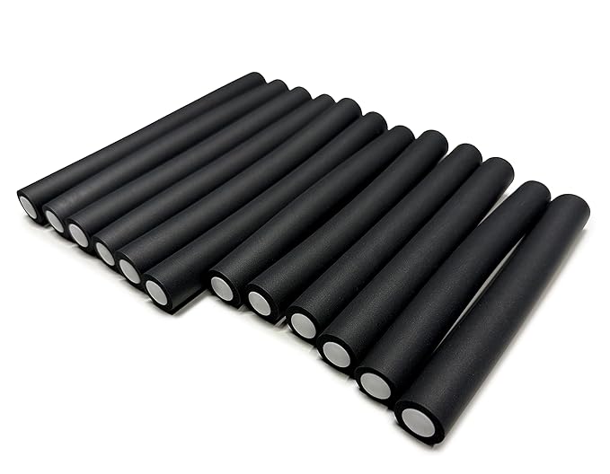 My Beauty Spot Flexi Rods Foam Hair Rollers 7/8" Professional Salon Quality Rubber Hair Rollers for Long, Medium and Short Hair (Grey)