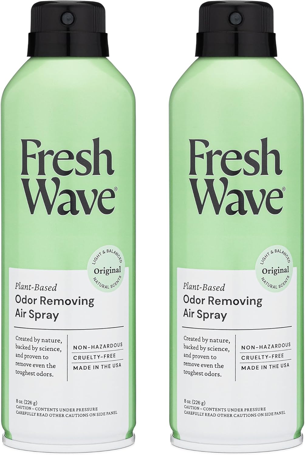 Fresh Wave Odor Eliminator Spray & Air Freshener, 8 oz. | Pack of 2 | Non-Aerosol, Fine Mist | Odor Absorbers | Safer Odor Relief | Natural Plant-Based Odor Eliminator | For Furniture, Fabrics & Trash