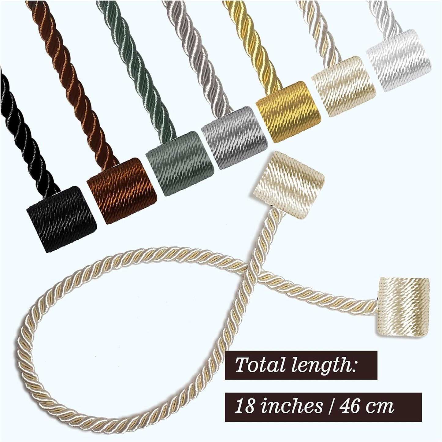 Hion Magnetic Curtain Tiebacks Dark Brown 2pcs, Curtain Tiebacks Buckles Holdbacks Holders Hooks Clip for Home Bedroom Office Decorative Curtain