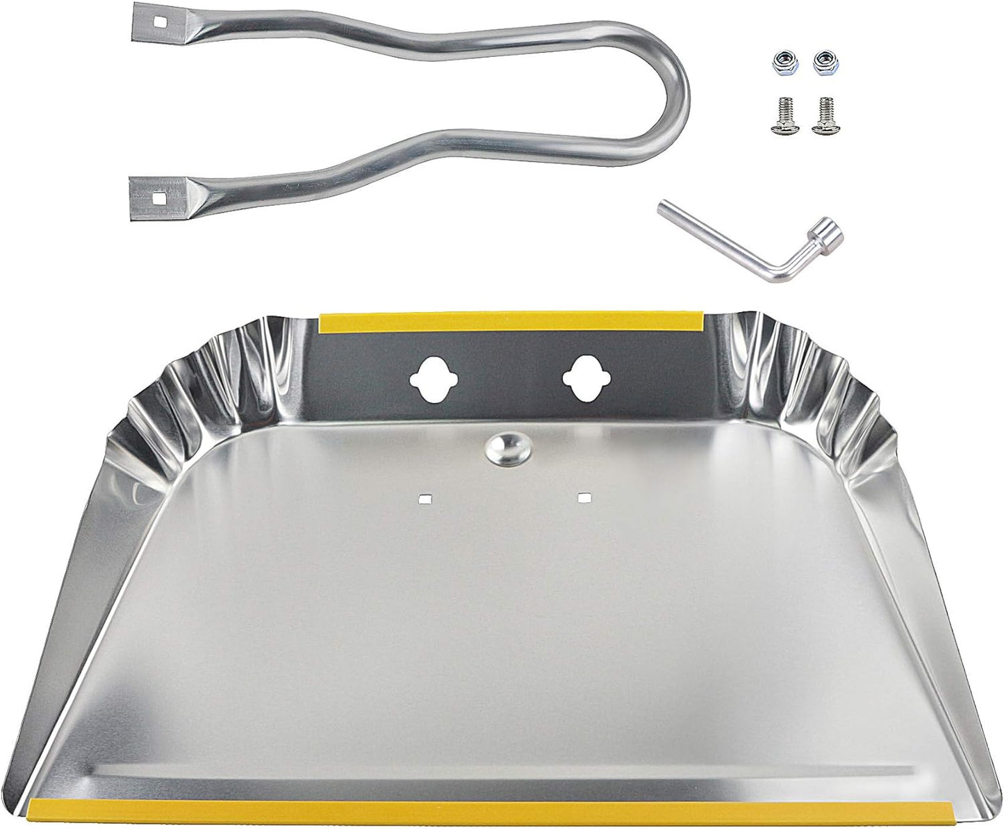 PHYEX 3-Pack 17" Heavy Duty Metal Dust Pans, Wide Dustpans for Household, Easy to Assemble