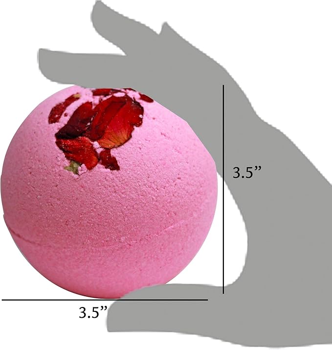 Night of Romance Giant XXLG 12 Ounce Fizzy Bath Bomb Featuring Real Dried Flower Petals by Villamonte Lane