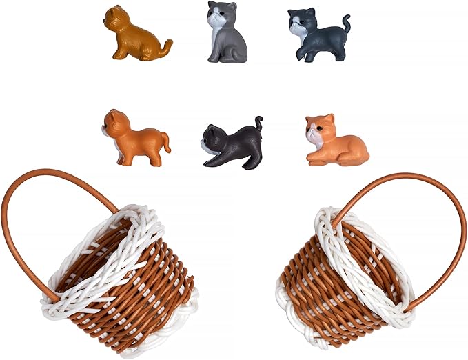 Spa Pure Kittens in Basket: 6 Adorable Kittens Hiding Inside Each Colorful Bath Bomb, XL 5 oz Each (6 Count) Pack of 1, Multicolor