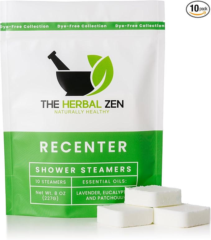 Recenter Shower Steamers Aromatherapy with Lavender and Eucalyptus Essential Oils, Aromatherapy Shower Bombs, Self Care Gift, Birthday Gift for Women, Bath Steamer for Women and Men