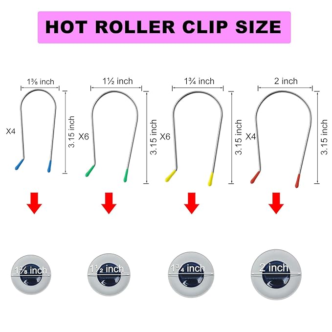 Hot Curler Clips Replacement Hot Roller Clips Rollers Securing Pins Fits 2 inch Hot Rollers Curlers (2”,20PCS)