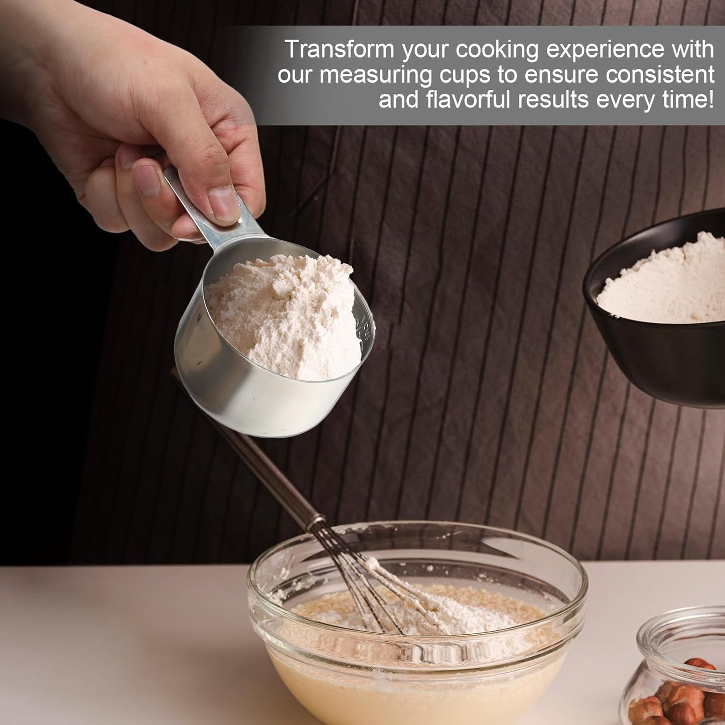 Stainless Steel Measuring Cup, 1 Cup Rice Measuring Cups (8 oz | 240 ml), Single Measure Cups, Kitchen Gadgets, Metal Measure Scoop for Cooking Baking, Laundry Detergent, Wet and Dry Ingredients