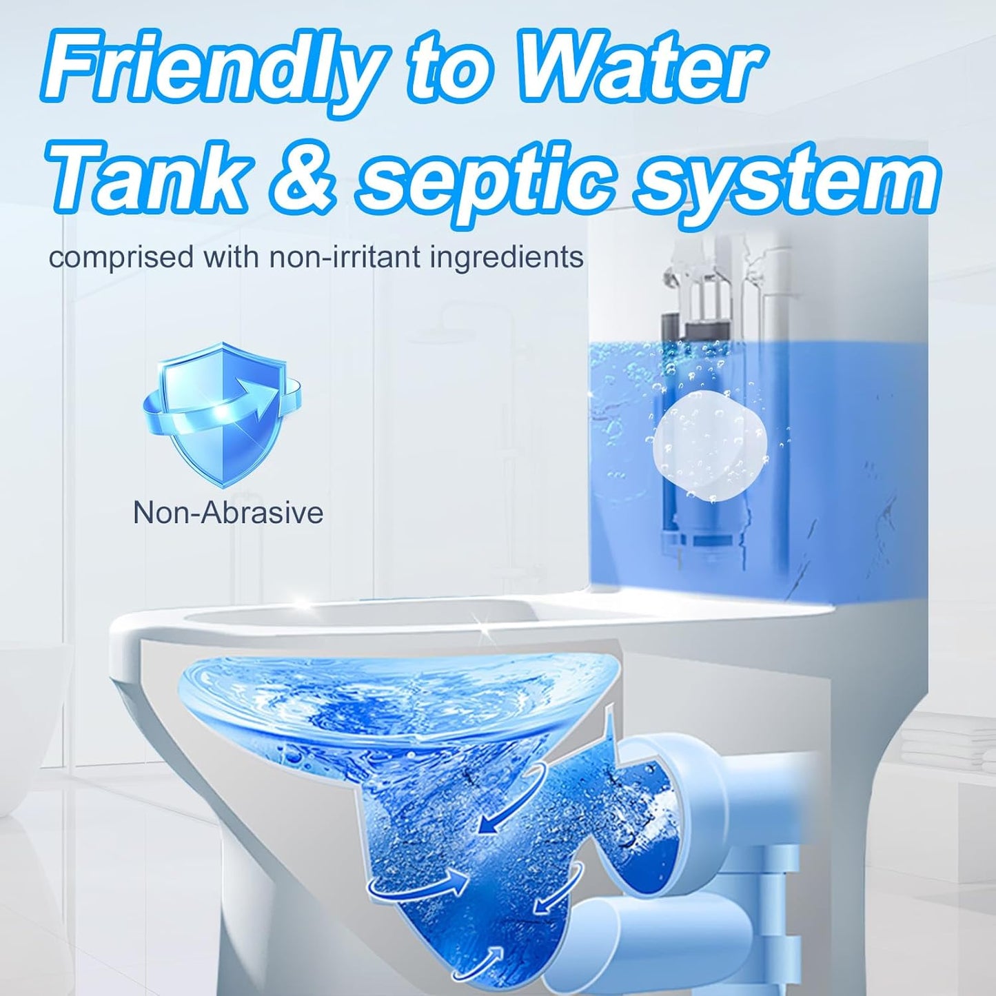 KIISIISO Toilet Bowl Cleaner Tablets 100 PACK, Automatic Bleach Toilet Tank Cleaners, Bathroom Long-Lasting Freshness, Slow-Releasing Powerful Deodorizing & Descaling