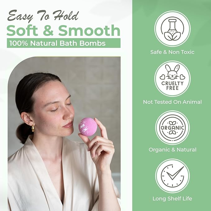 Bath Bombs for Women Relaxing - 6 XXL Handmade Kids Bath Bomb Set with Shea, Coco Butter & Essential Oil for Skin Moisturizing - Perfect for Bubble Spa Bath - Gift for Her/Him, Girls, Wife, Mother