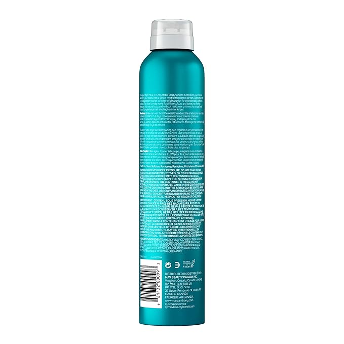 Marc Anthony Dry Shampoo for Women & Men, Style Flex 2-in-1 Adjustable Spray - 2 Cleaning Levels Dry Shampoo for Refreshed, Well-Groomed Hair Between Washes - All Hair Colors, 7 oz