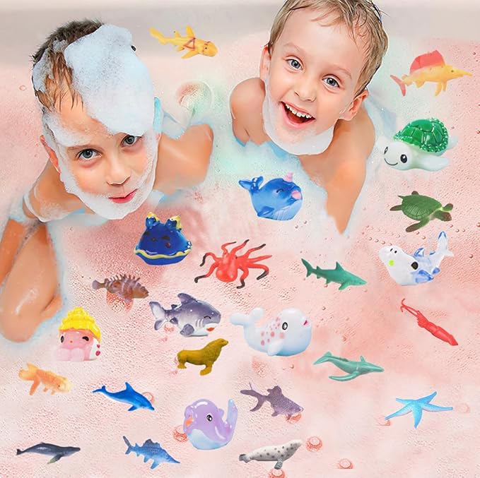 Shark Bath Bombs for Kids with Surprise Inside SEA Animals - Natural and Safe Bath Bombs Gift Set for Girls & Boys - Multicolored Organic Bubble Bath.