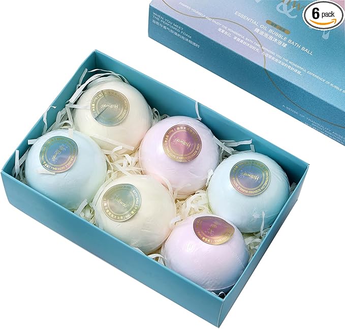 Bath Bombs Scented Rose,Watermelon& Peach Flavor,Perfectly Solved The Problem of batht Bombs Without Bubbles not Allergic not Staining,for Kids Girls Mom,21.2Oz 6Count