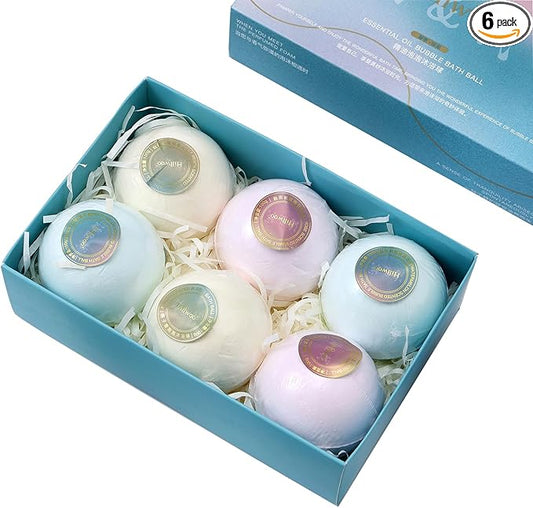 Bath Bombs Scented Rose,Watermelon& Peach Flavor,Perfectly Solved The Problem of batht Bombs Without Bubbles not Allergic not Staining,for Kids Girls Mom,21.2Oz 6Count