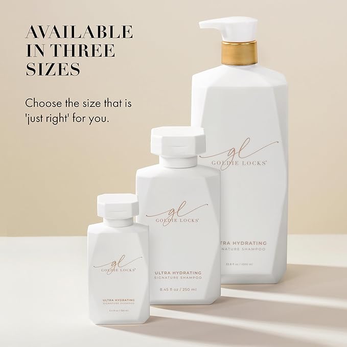 Goldie Locks Ultra Hydrating Shampoo - Sulfate-Free Moisturizing Formula - Maintains Texture and Shine - Safe for Extensions and Color-Treated Hair - Protein-Free - 33.8 fl oz