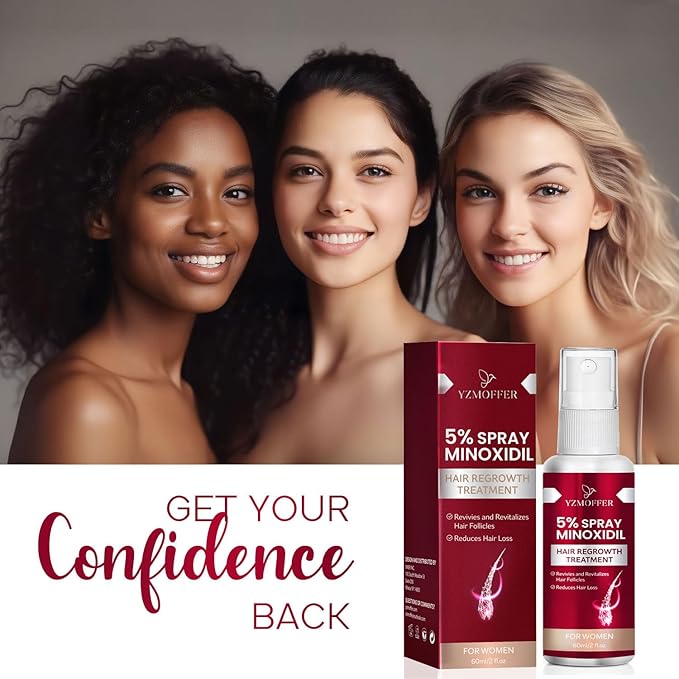 5% Minoxidil Serum for Women and Men: Hair Spray for Hair Thinning and Hair Loss to Get Thicker and Fuller Hair