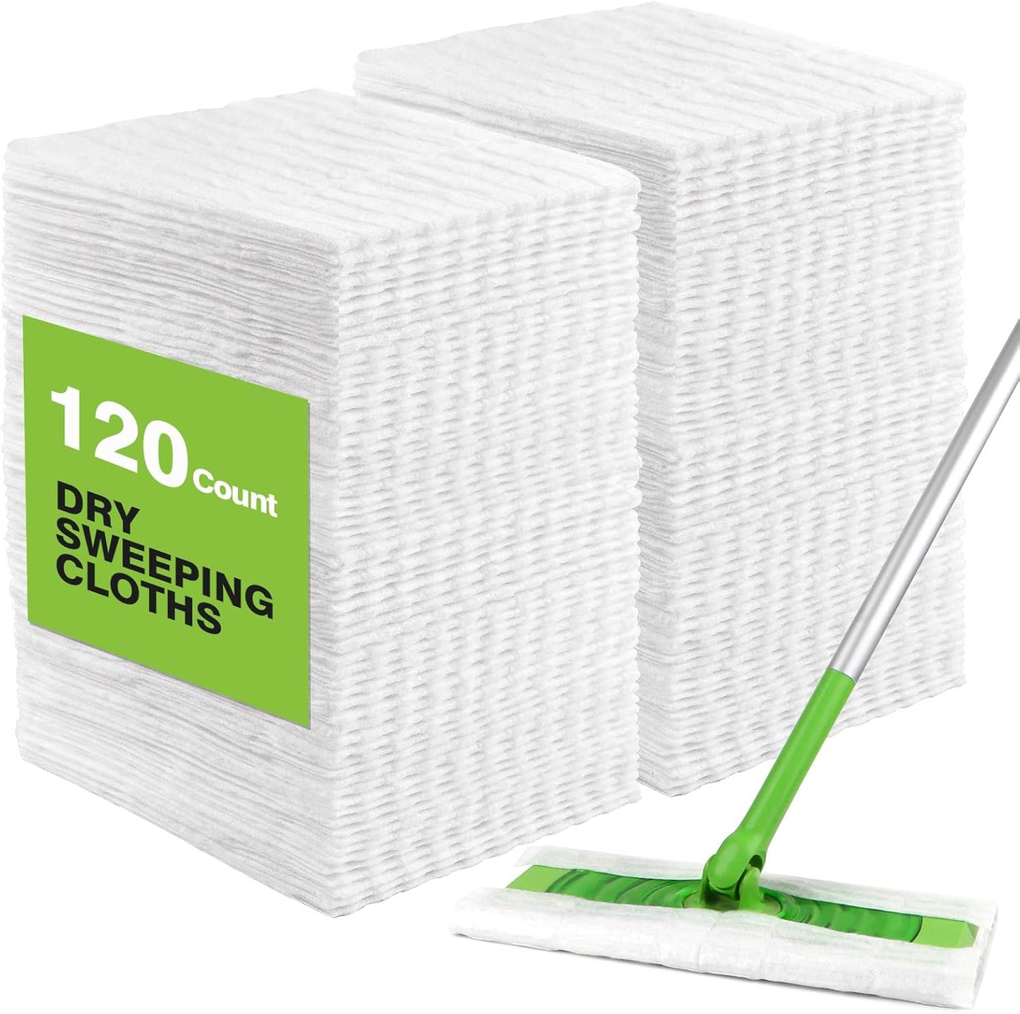 HOMEXCEL Dry Sweeping Cloths Pads Compatible with Swiffer Sweeper- Disposable Duster Refills Mop Pads for Floor Mopping and Cleaning, 120 Count